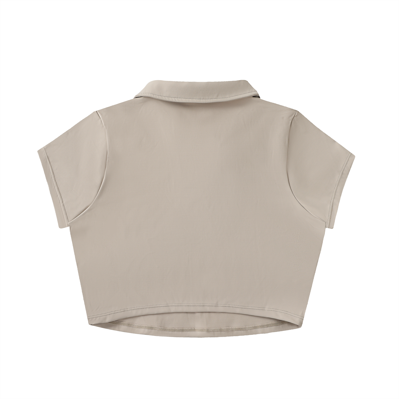1886 Gold Womens V-Neck Lapel Crop Top