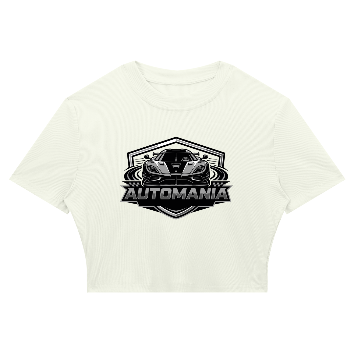 Automania Women's Slim Ribbed Crop T-Shirt