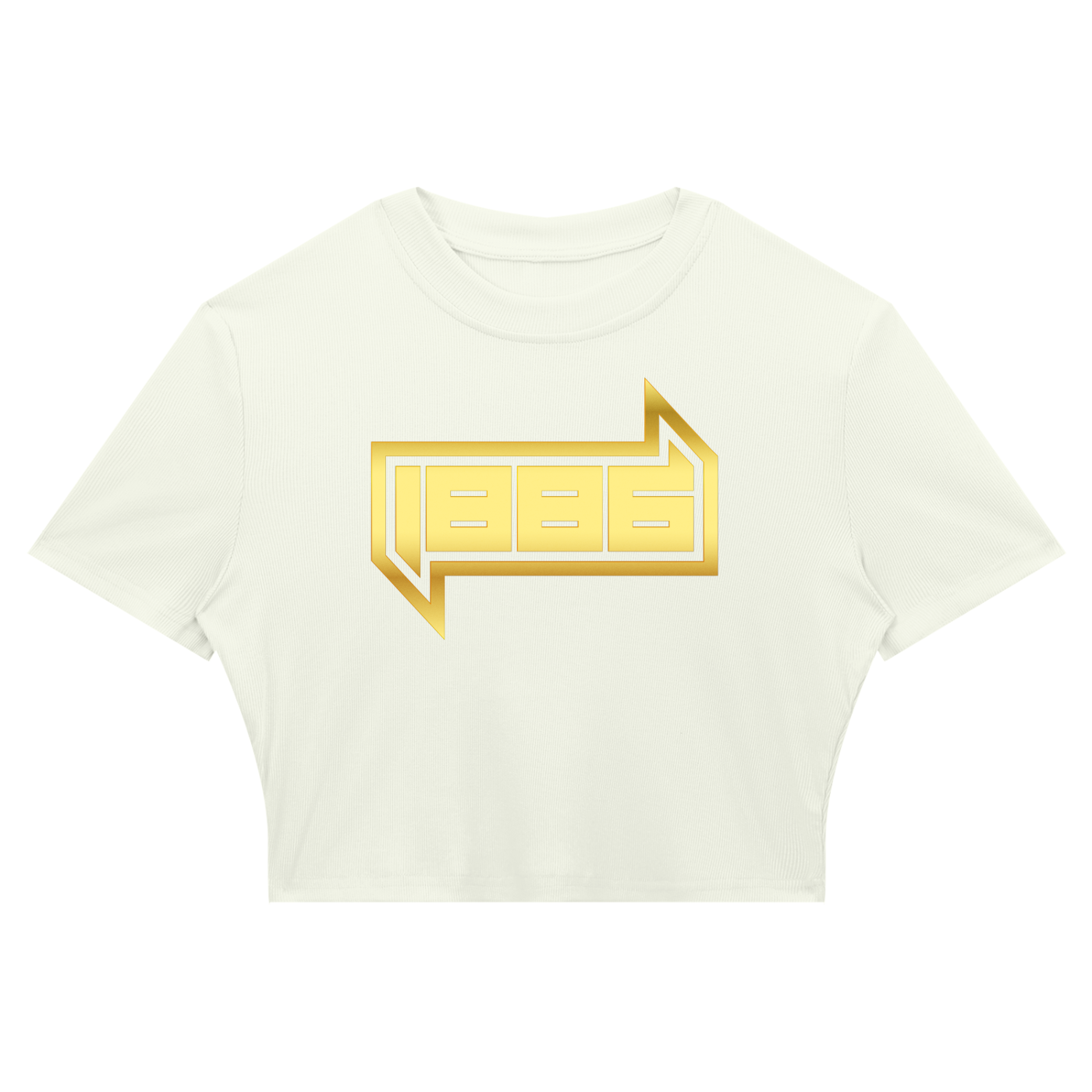 1886 Gold Women's Slim Ribbed Crop T-Shirt