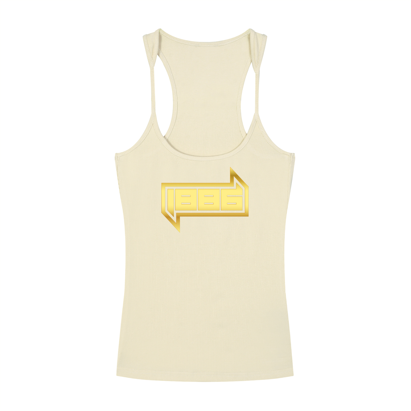 1186 Gold Slim Fit Ribbed Racerback Tank Top