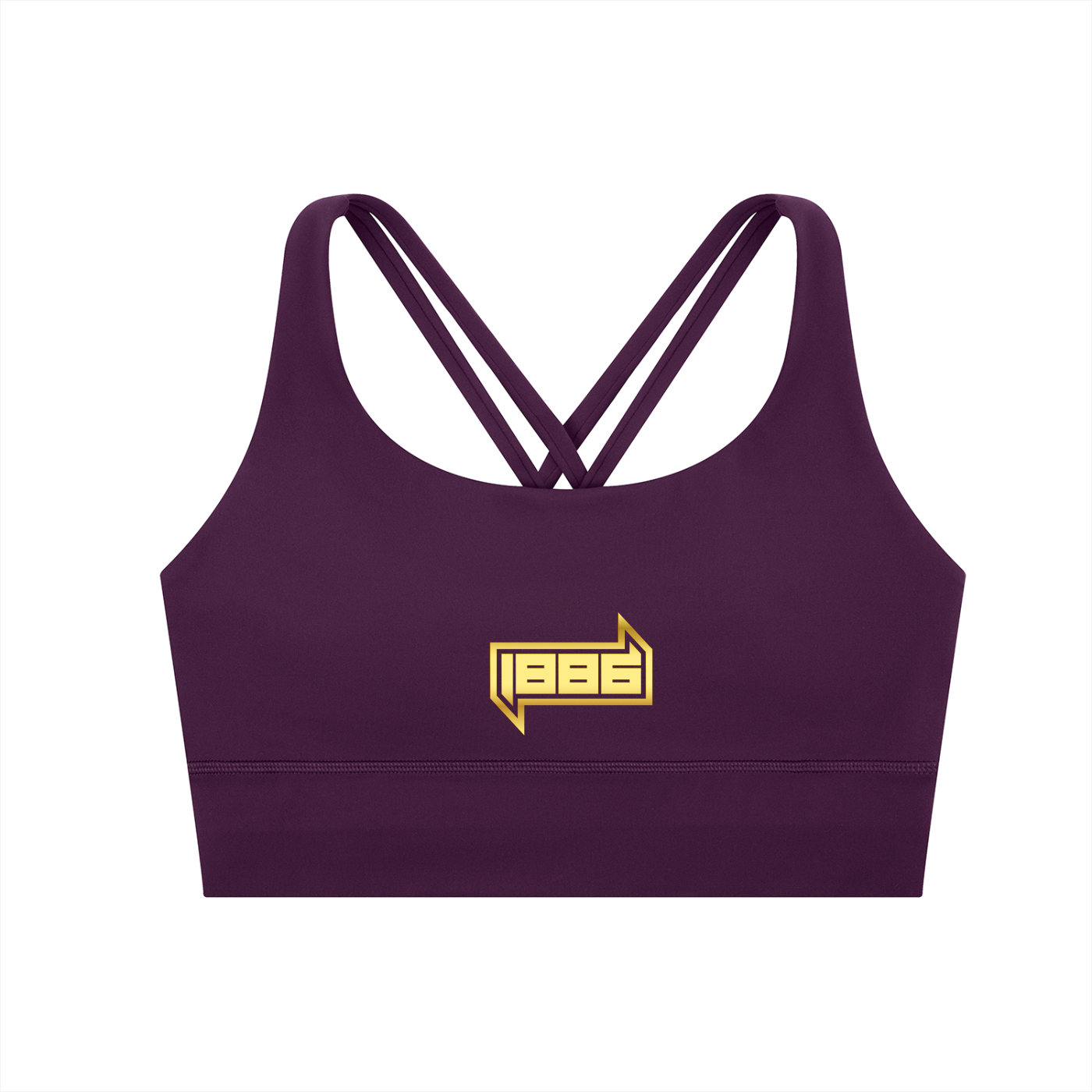 1886 Gold Strappy Criss-Cross Sports Bra