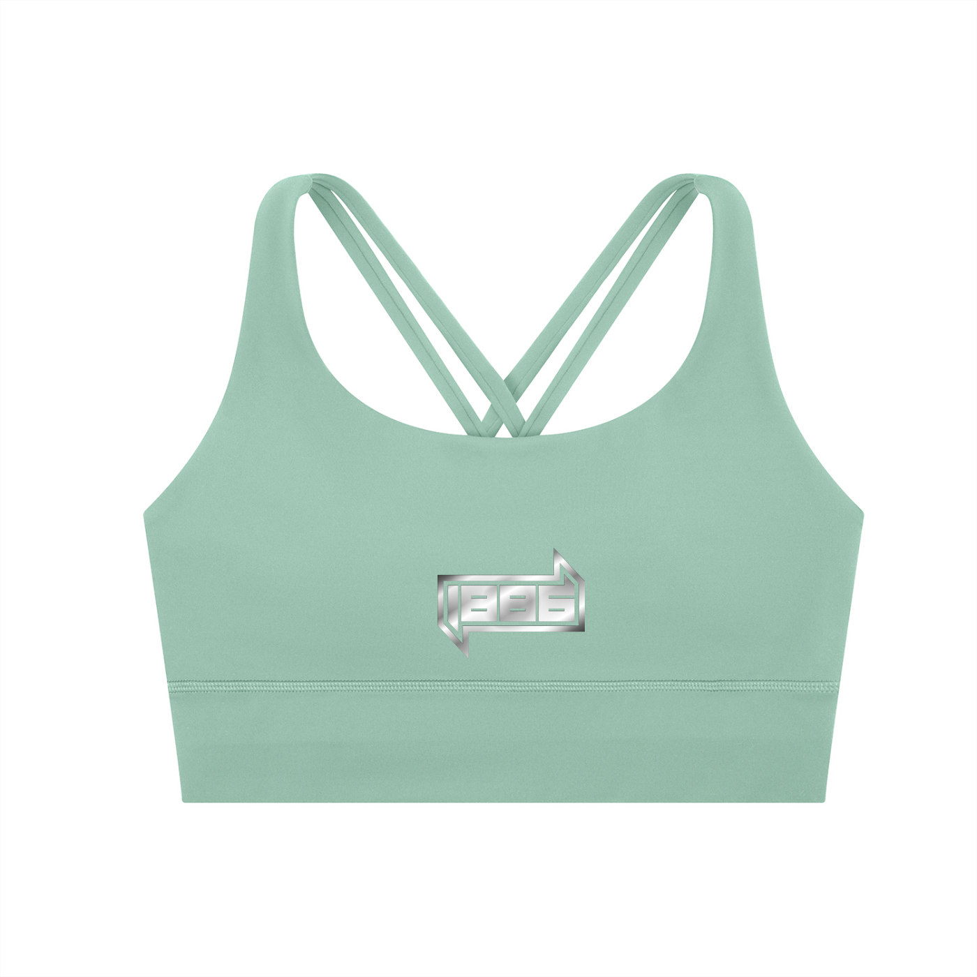 1886 Silver Strappy Criss-Cross Sports Bra