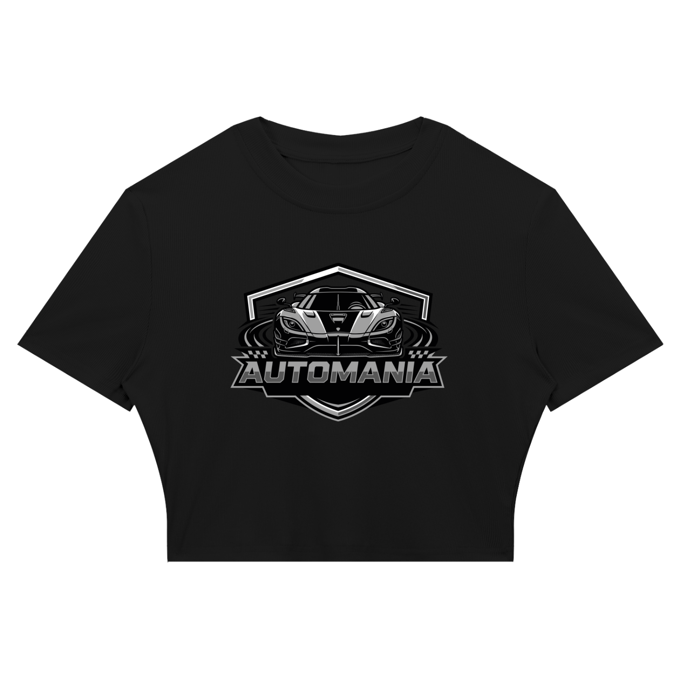 Automania Women's Slim Ribbed Crop T-Shirt