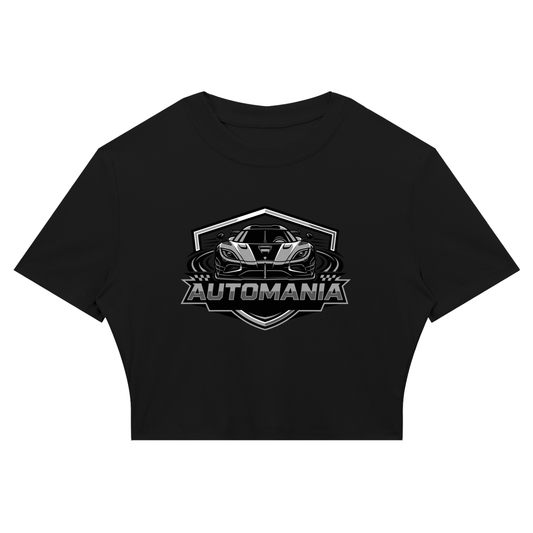 Automania Women's Slim Ribbed Crop T-Shirt