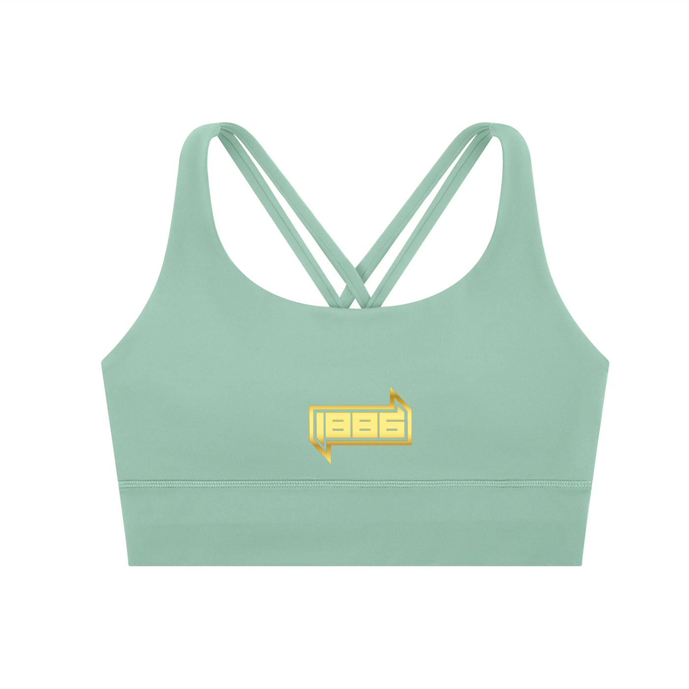 1886 Gold Strappy Criss-Cross Sports Bra