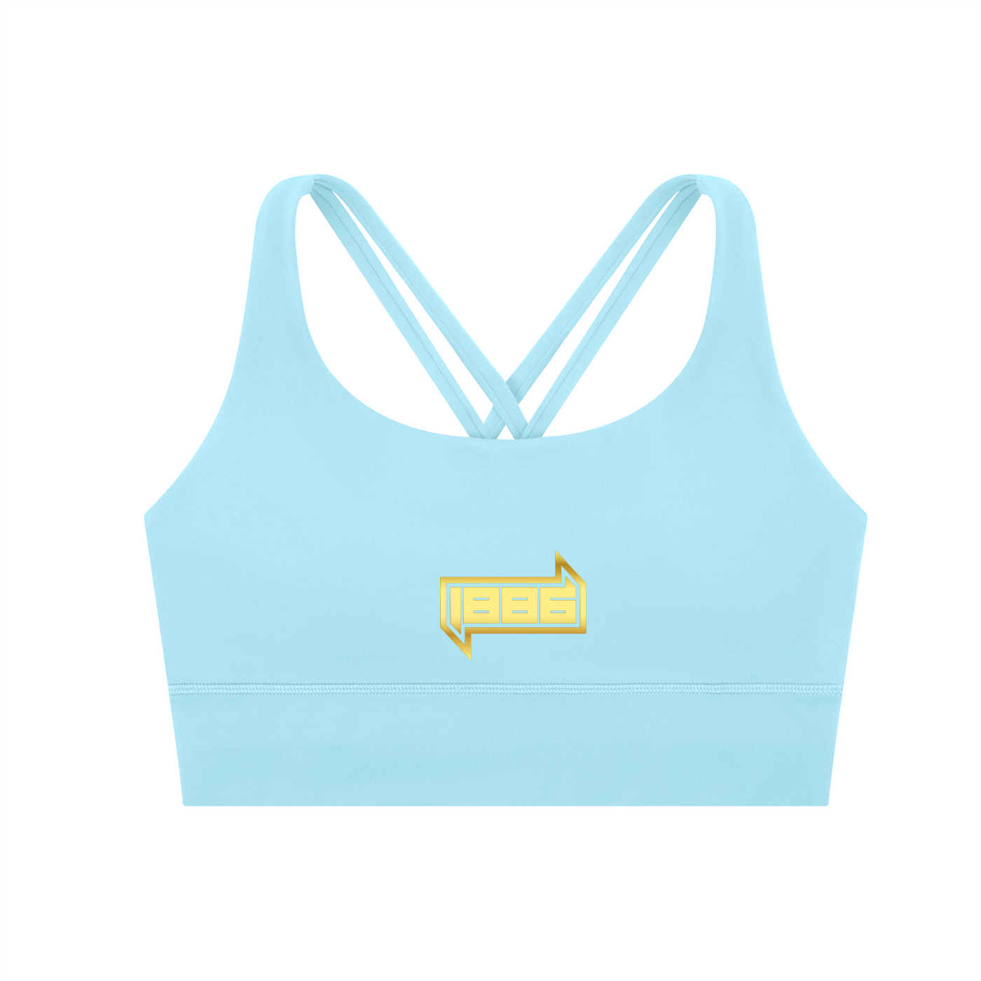 1886 Gold Strappy Criss-Cross Sports Bra
