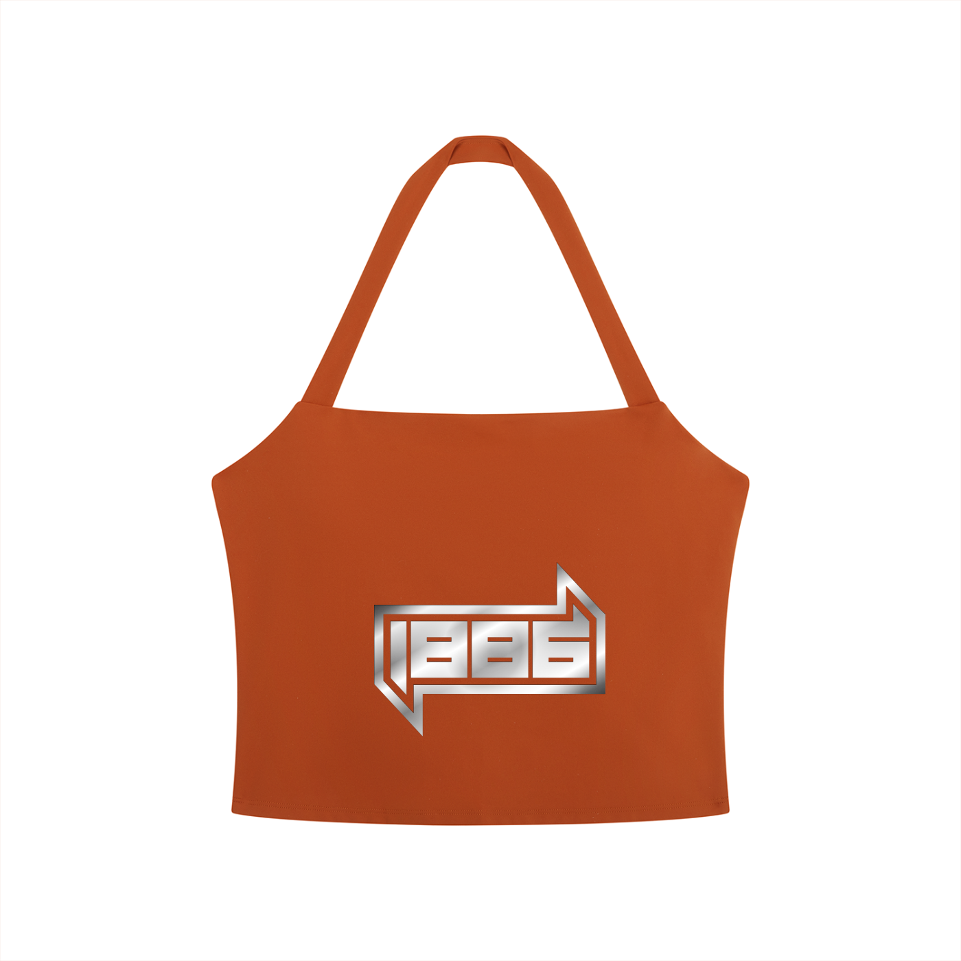 1886 Silver Women's Halter Crop Sports Bra