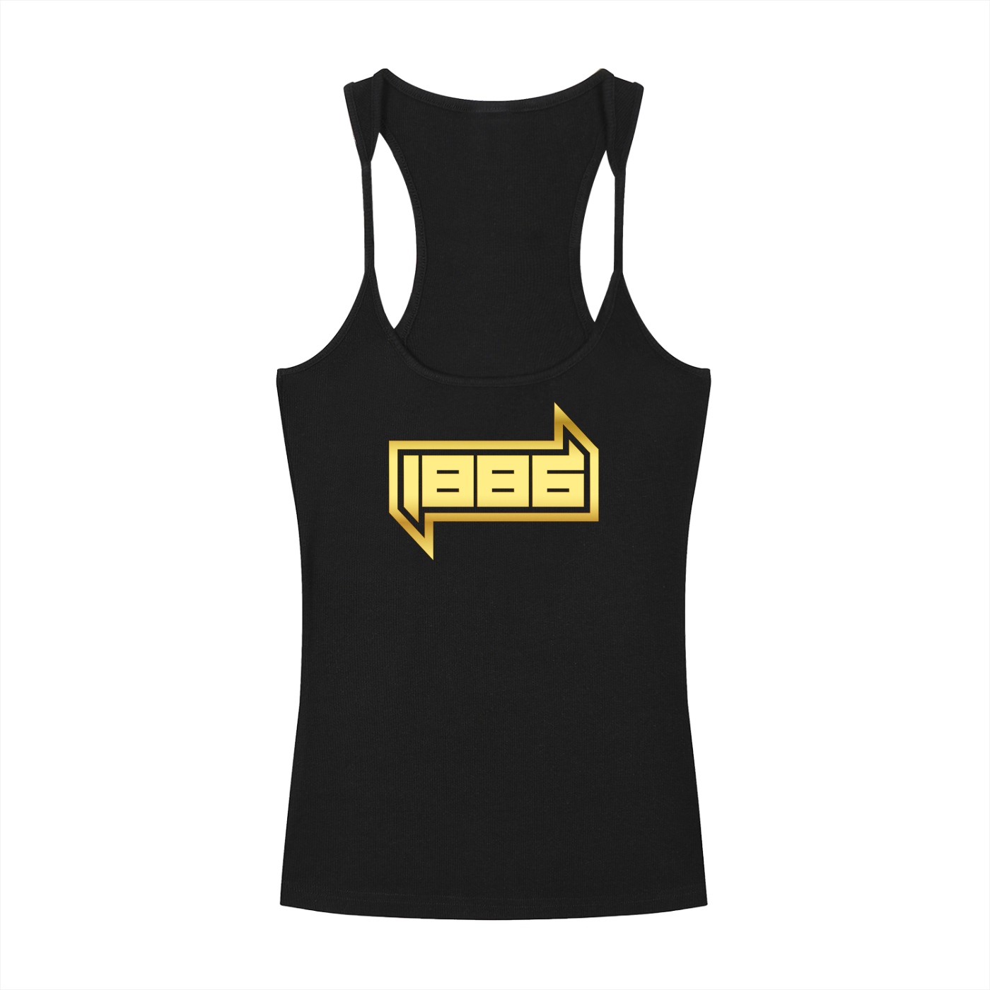 1186 Gold Slim Fit Ribbed Racerback Tank Top