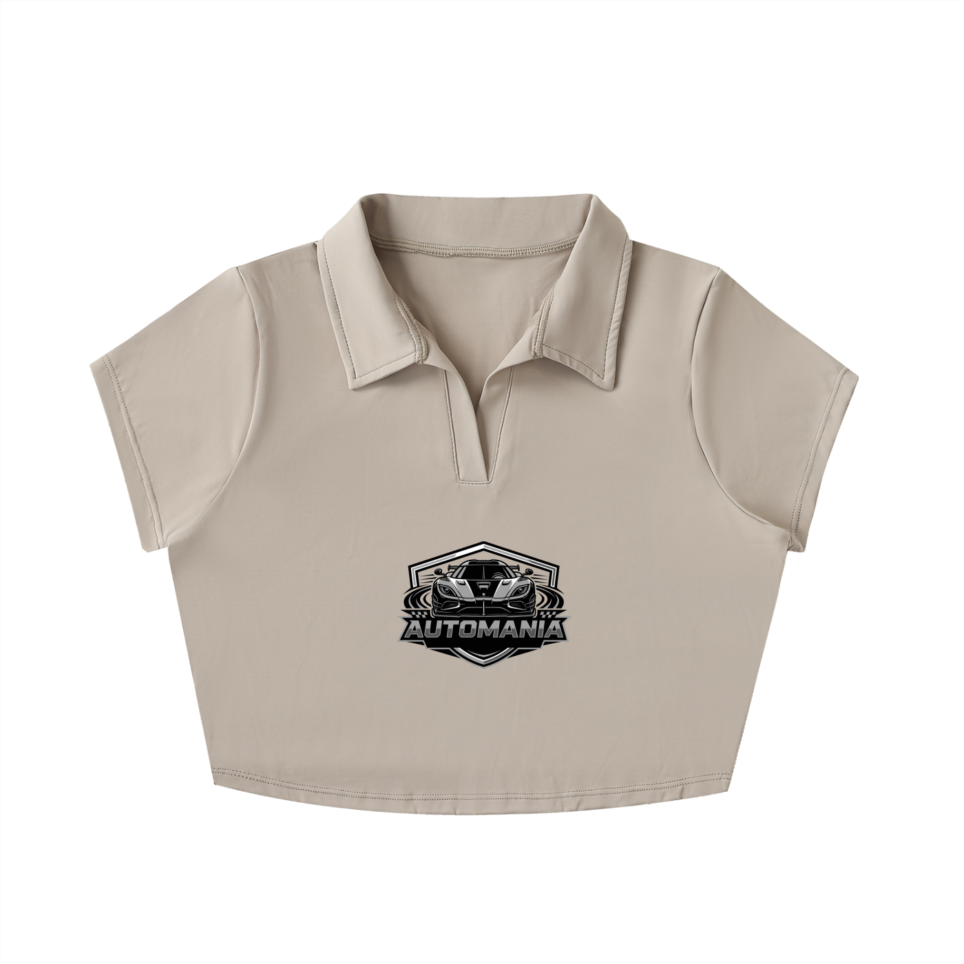 Automania V-Neck Lapel Crop Top