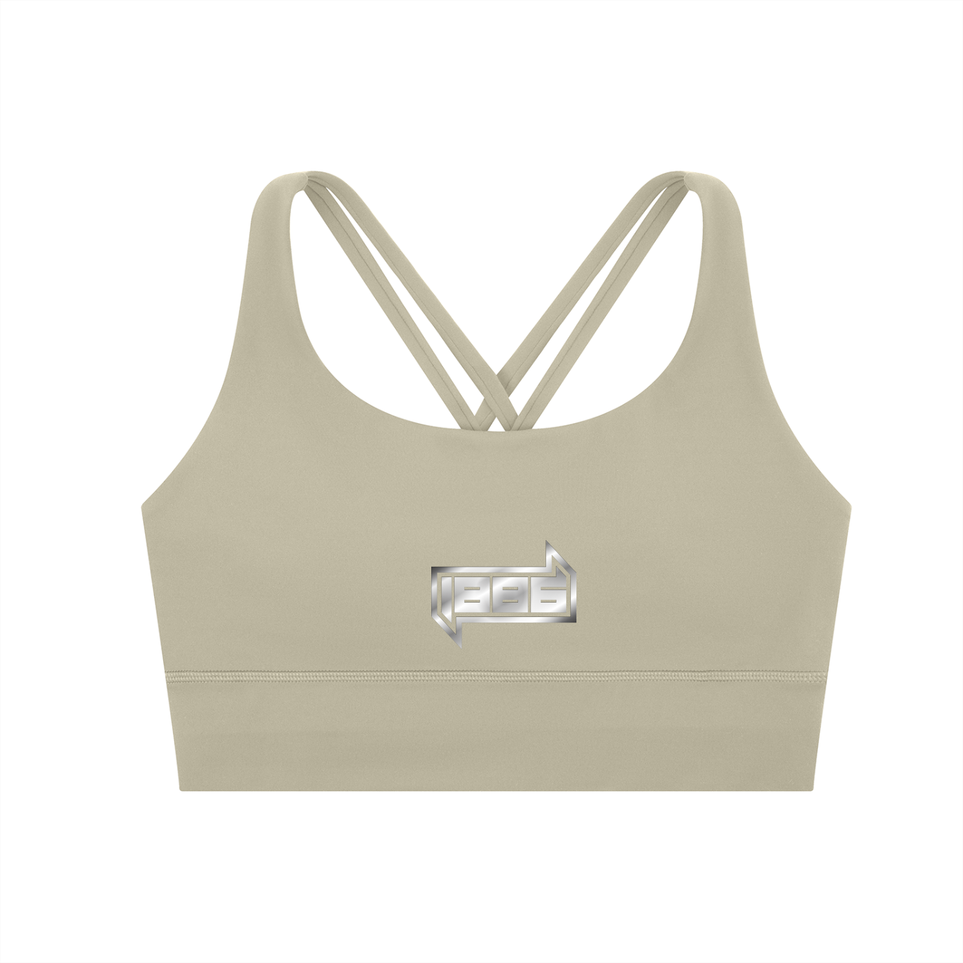 1886 Silver Strappy Criss-Cross Sports Bra