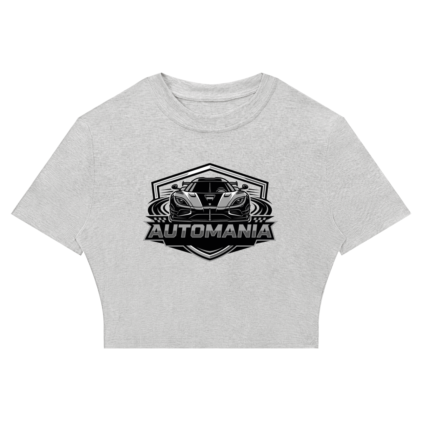 Automania Women's Slim Ribbed Crop T-Shirt