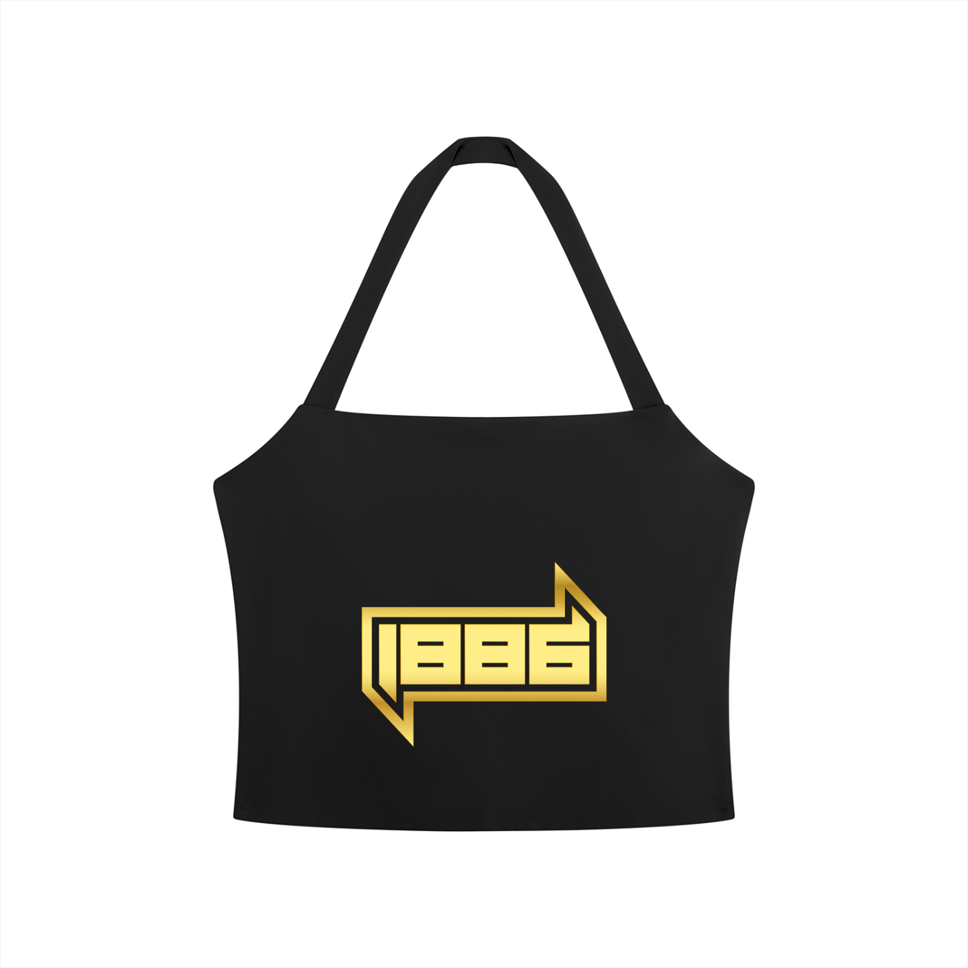 1886 Gold Women's Halter Crop Sports Bra