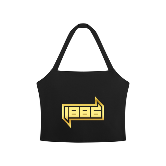 1886 Gold Women's Halter Crop Sports Bra