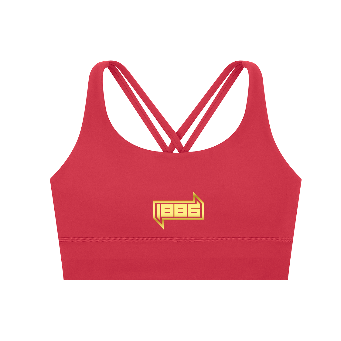 1886 Gold Strappy Criss-Cross Sports Bra