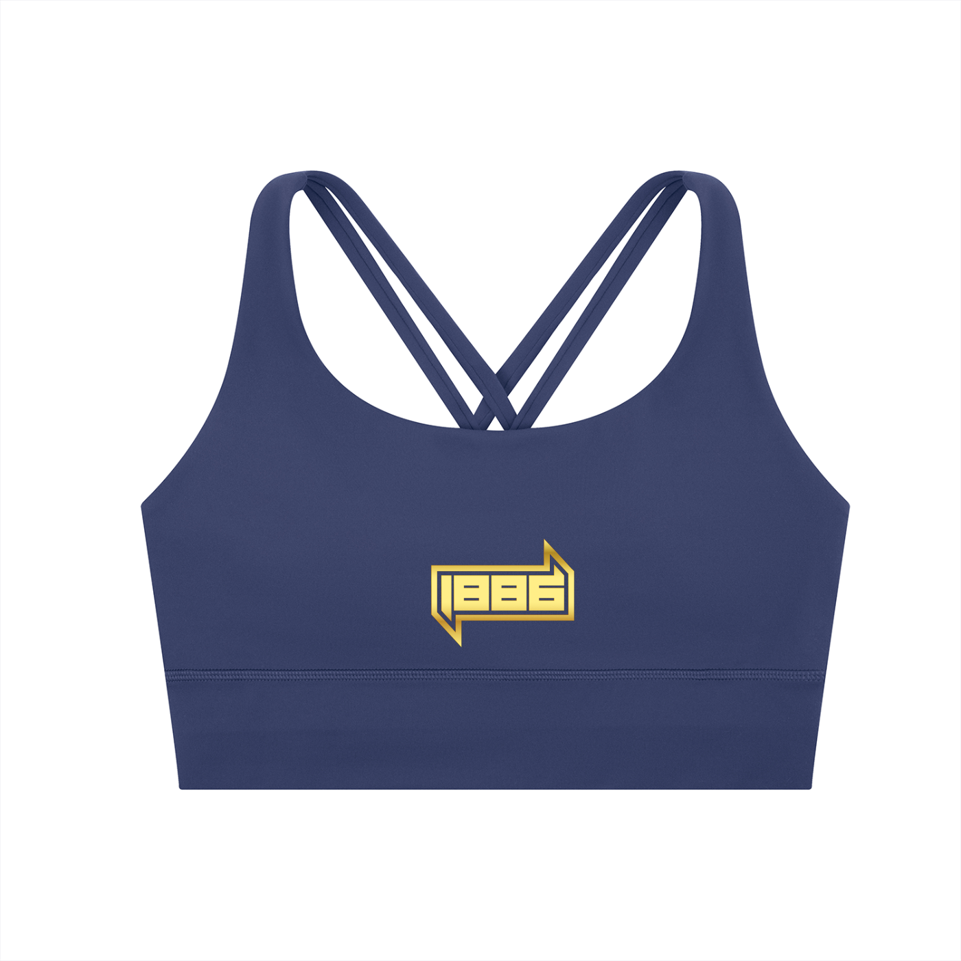 1886 Gold Strappy Criss-Cross Sports Bra