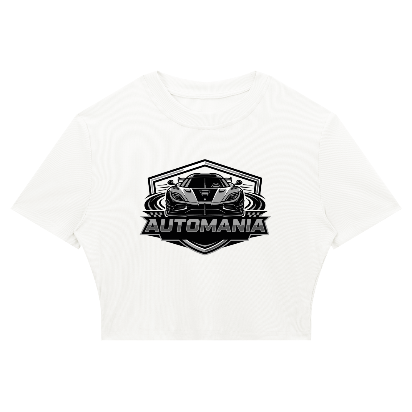 Automania Women's Slim Ribbed Crop T-Shirt