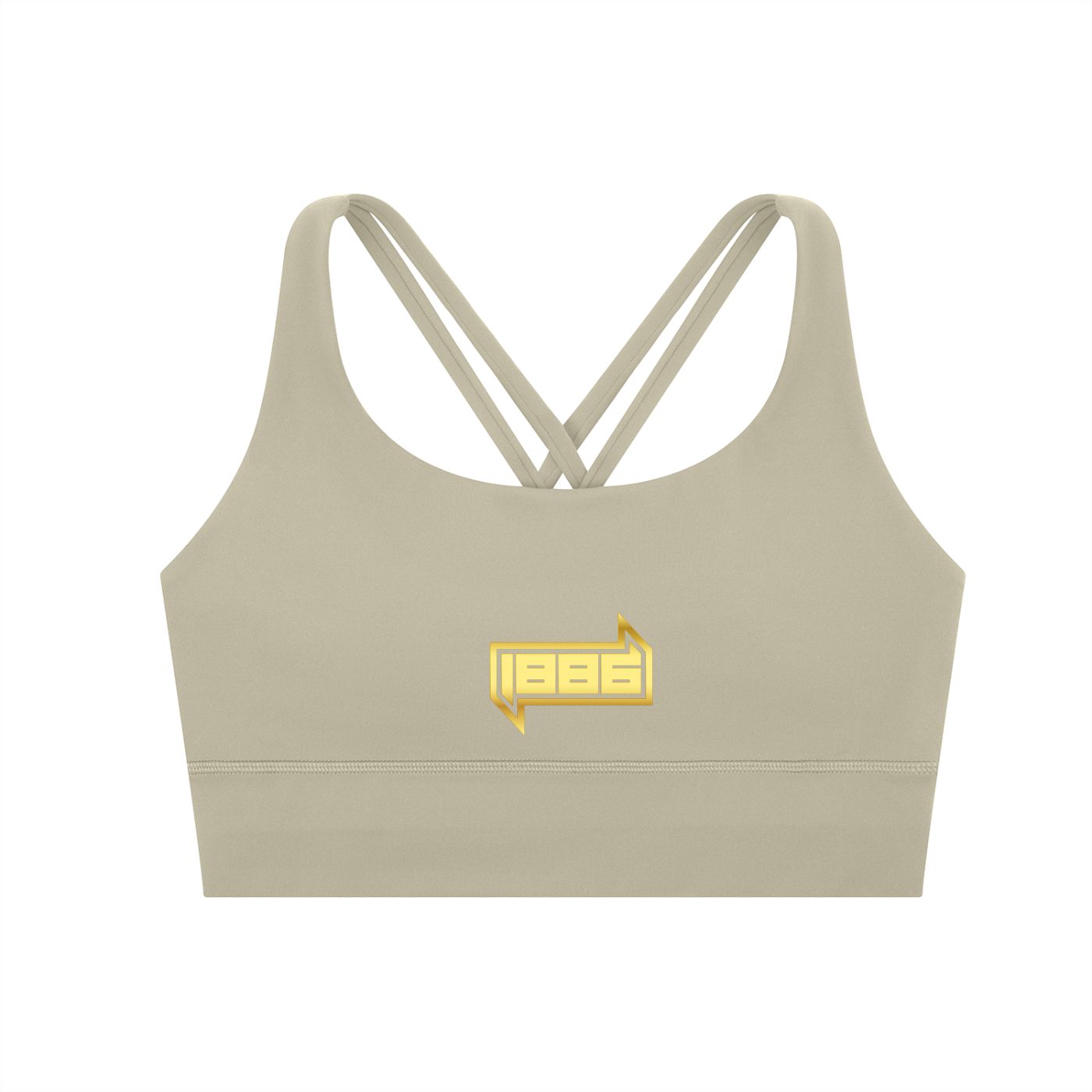 1886 Gold Strappy Criss-Cross Sports Bra