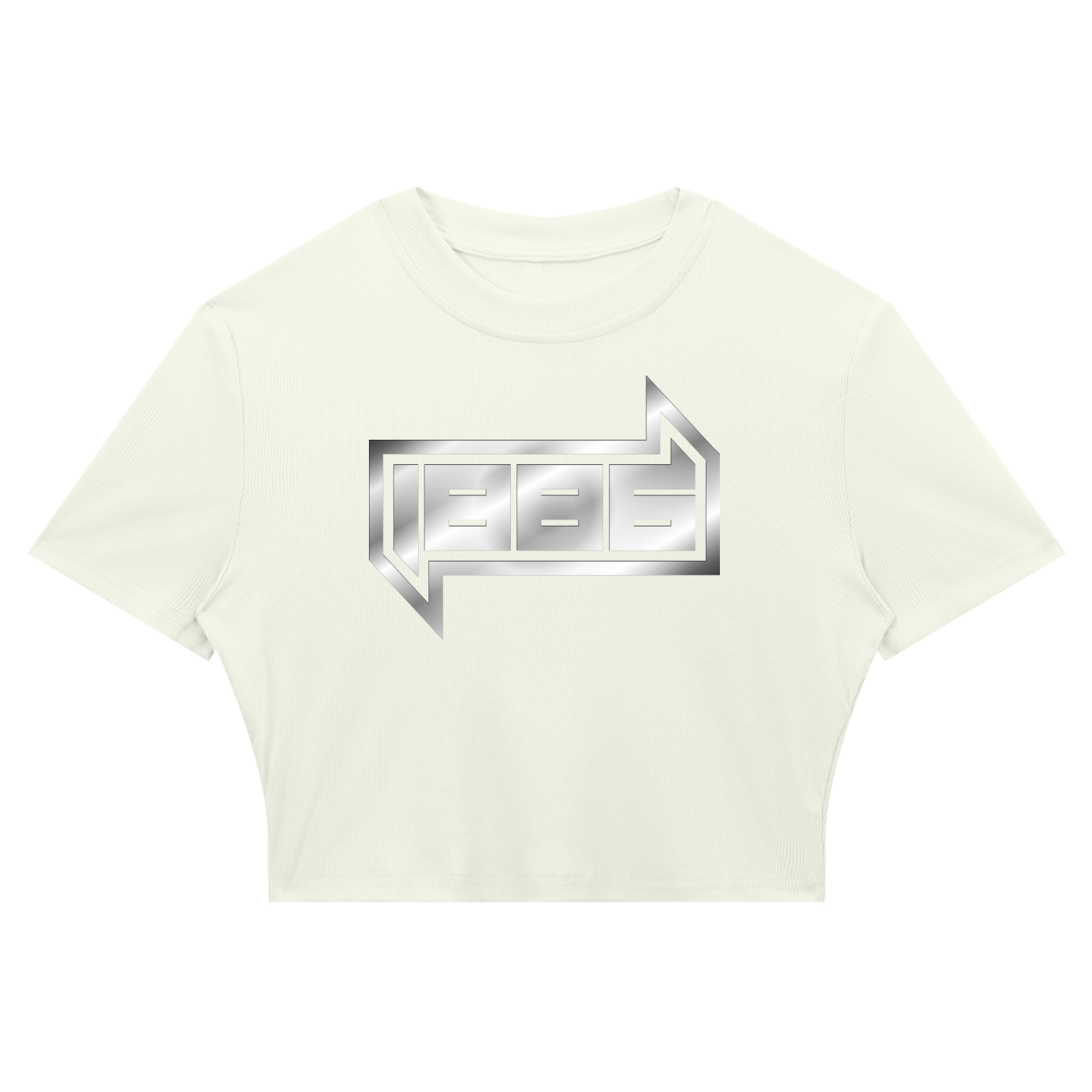 1886 Silver Women's Slim Ribbed Crop T-Shirt