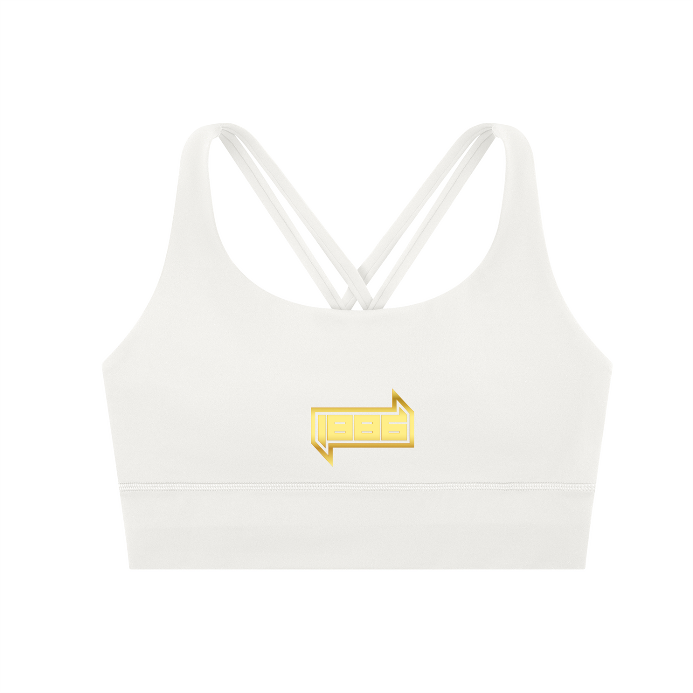 1886 Gold Strappy Criss-Cross Sports Bra
