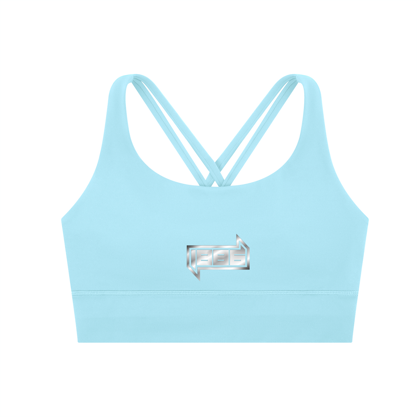1886 Silver Strappy Criss-Cross Sports Bra