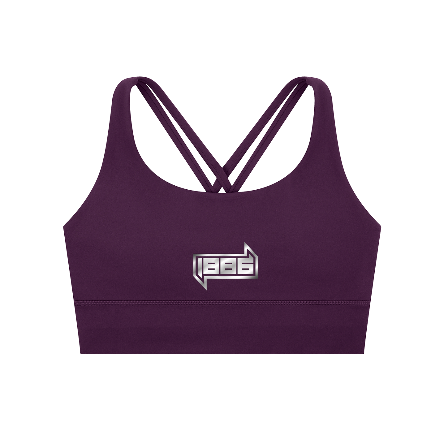 1886 Silver Strappy Criss-Cross Sports Bra