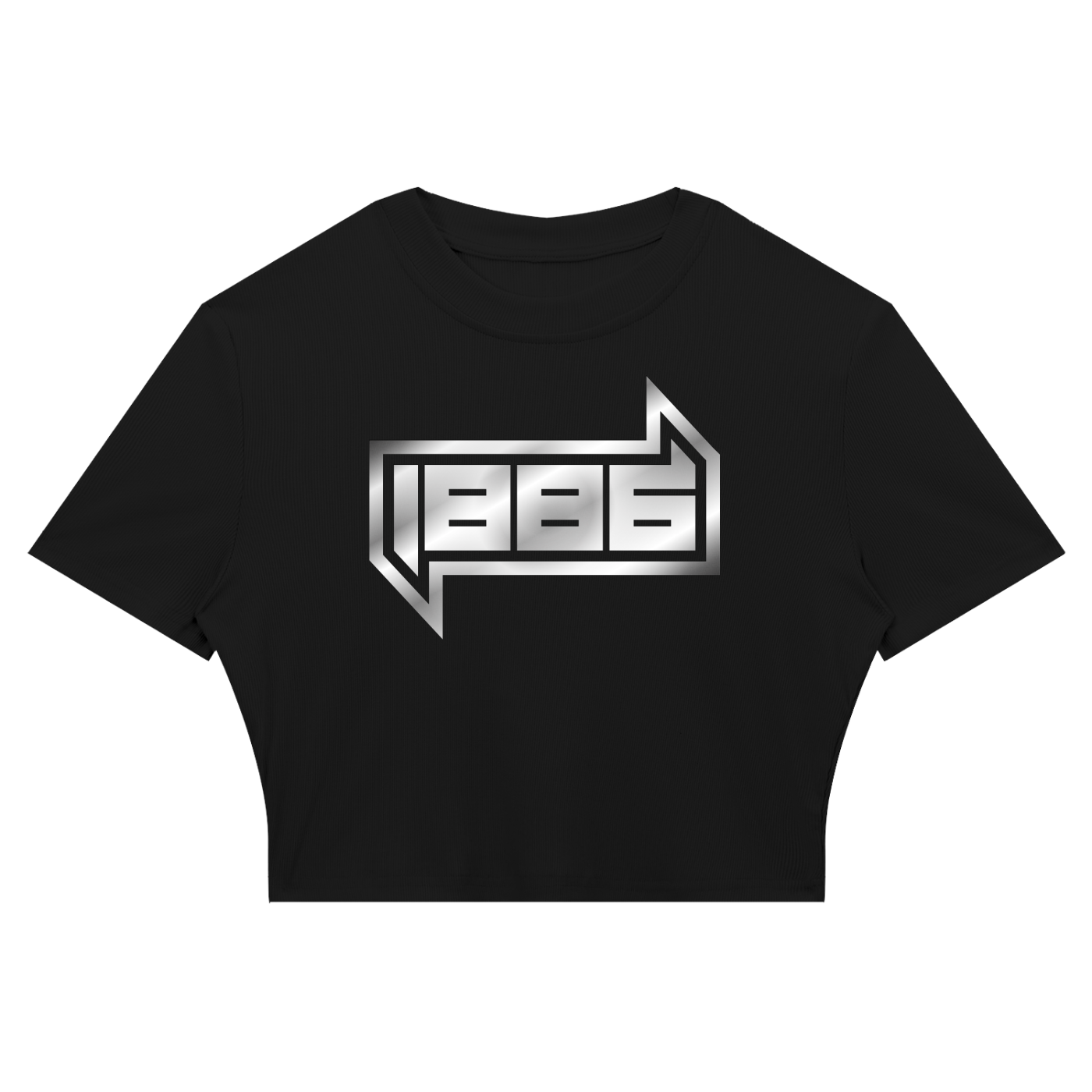 1886 Silver Women's Slim Ribbed Crop T-Shirt