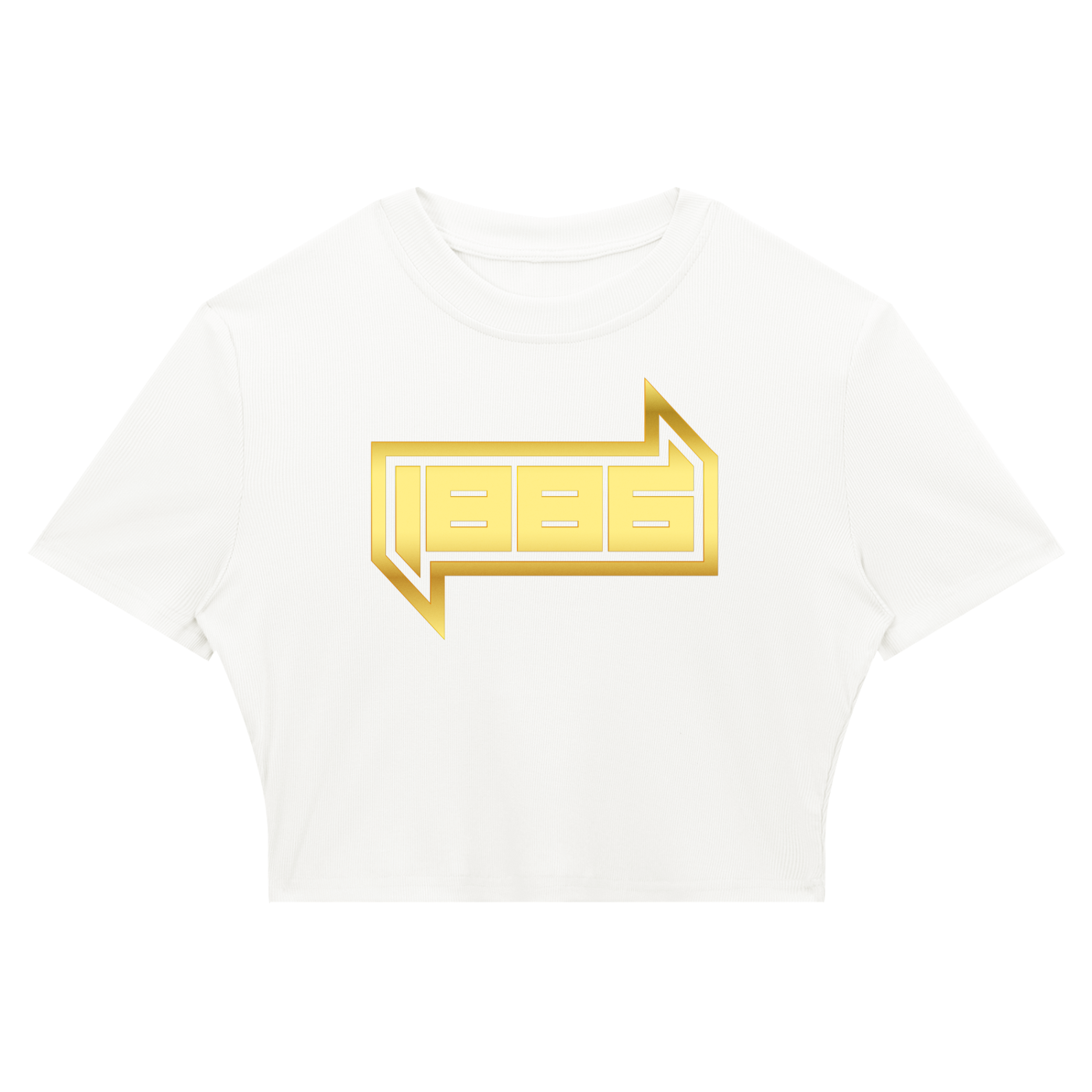 1886 Gold Women's Slim Ribbed Crop T-Shirt