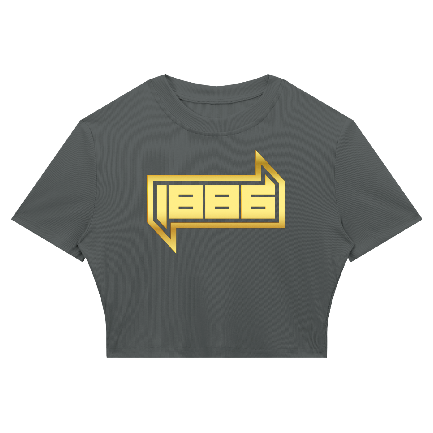 1886 Gold Women's Slim Ribbed Crop T-Shirt