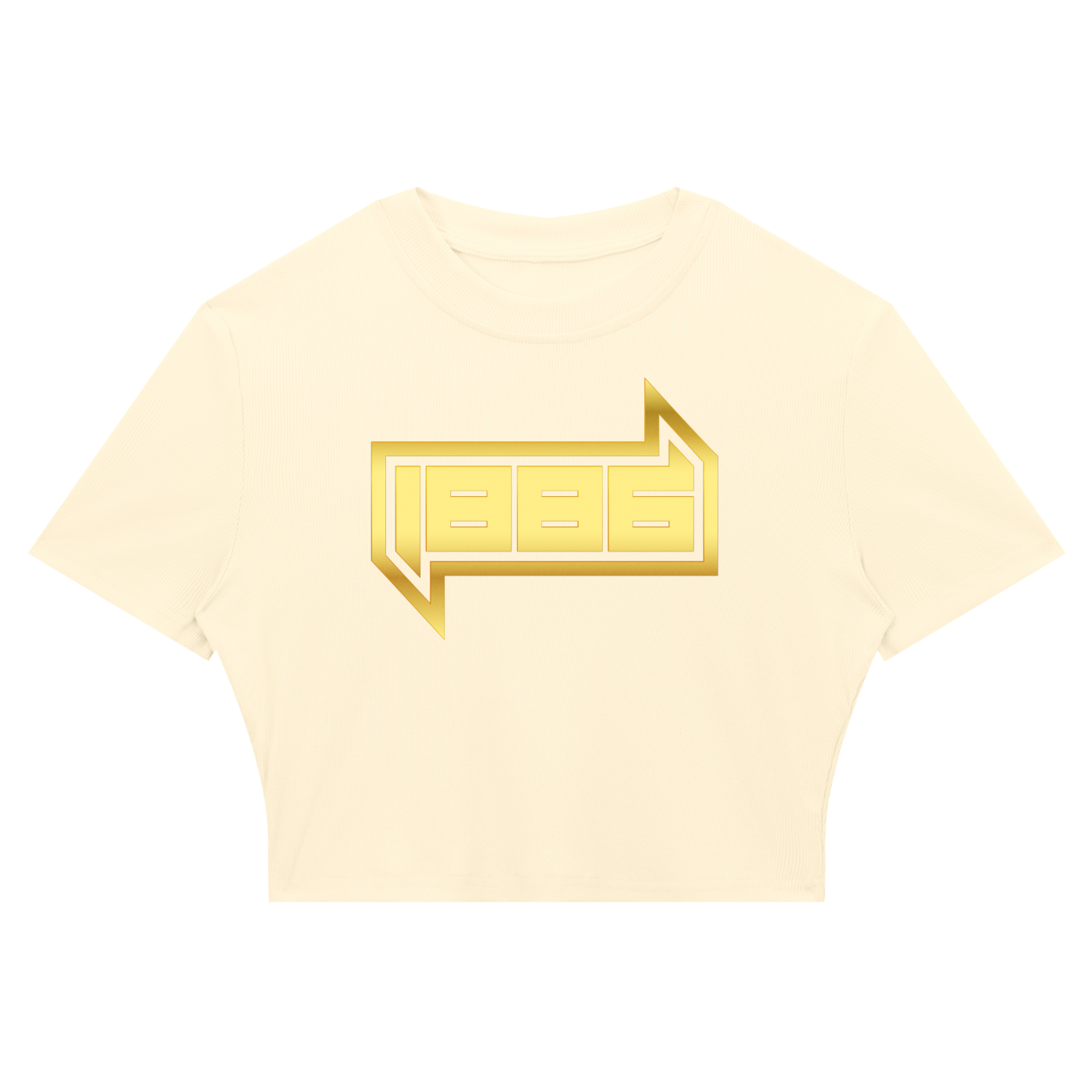 1886 Gold Women's Slim Ribbed Crop T-Shirt