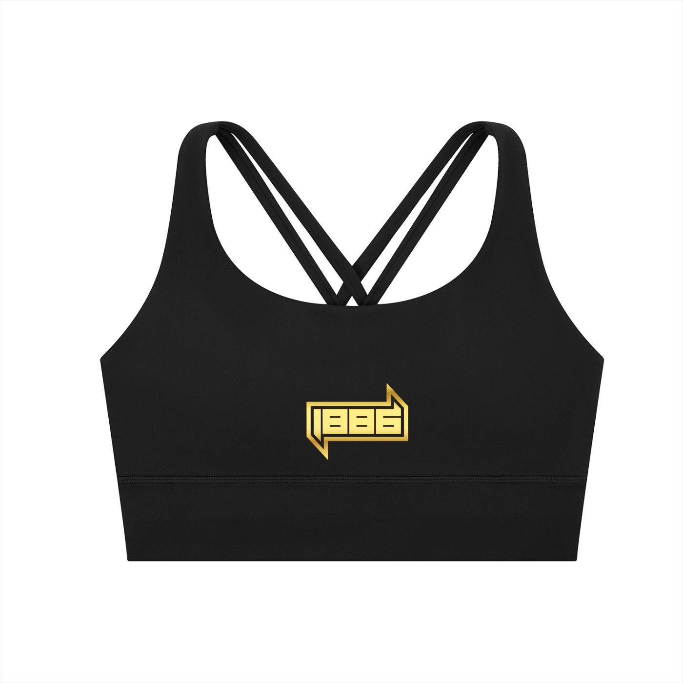 1886 Gold Strappy Criss-Cross Sports Bra