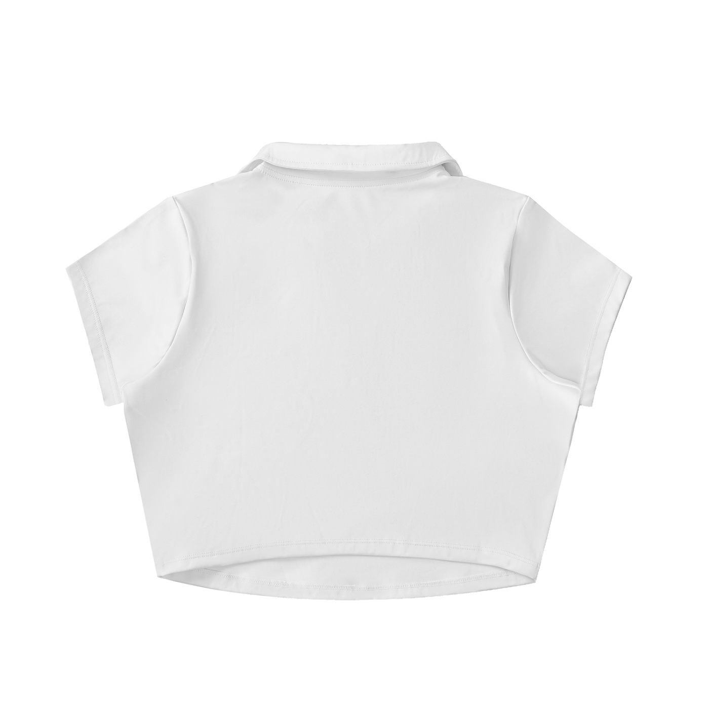 1886 Silver Womens V-Neck Lapel Crop Top