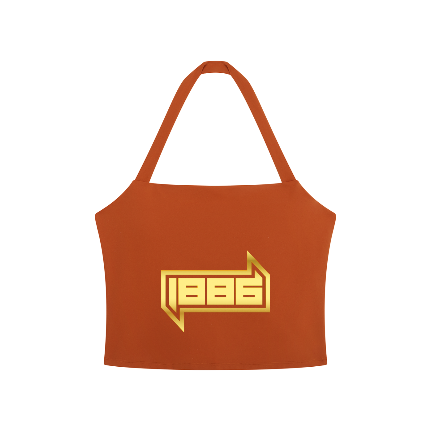 1886 Gold Women's Halter Crop Sports Bra