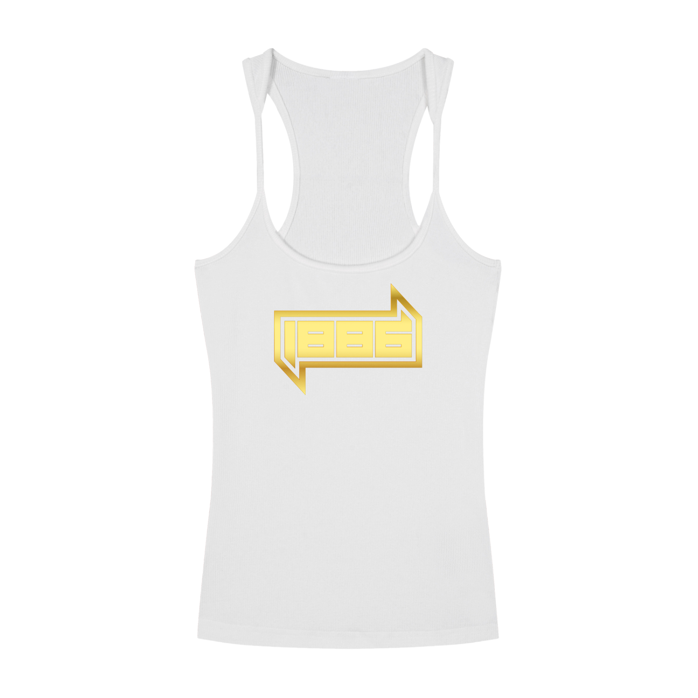 1186 Gold Slim Fit Ribbed Racerback Tank Top