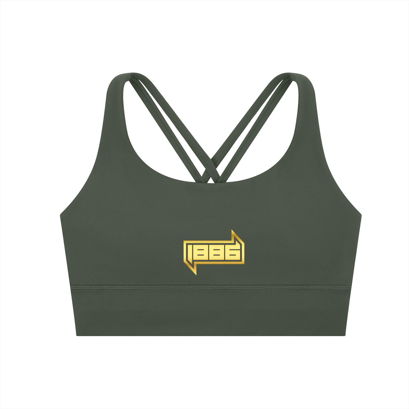 1886 Gold Strappy Criss-Cross Sports Bra