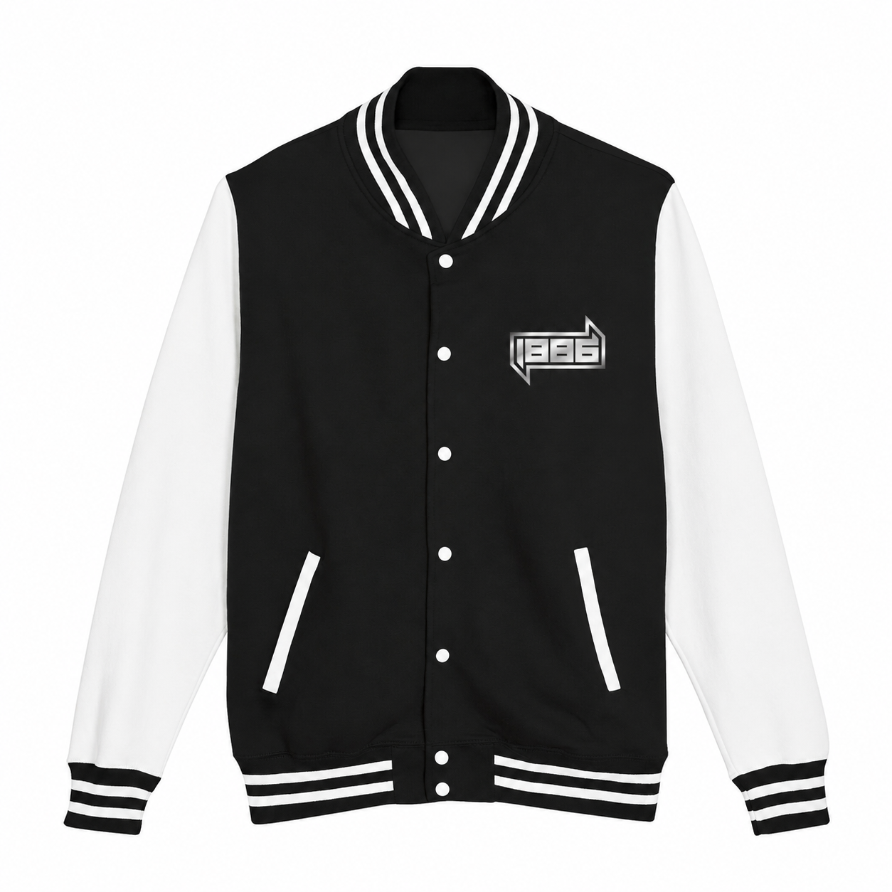 1886 silver Heavyweight letterman jacket