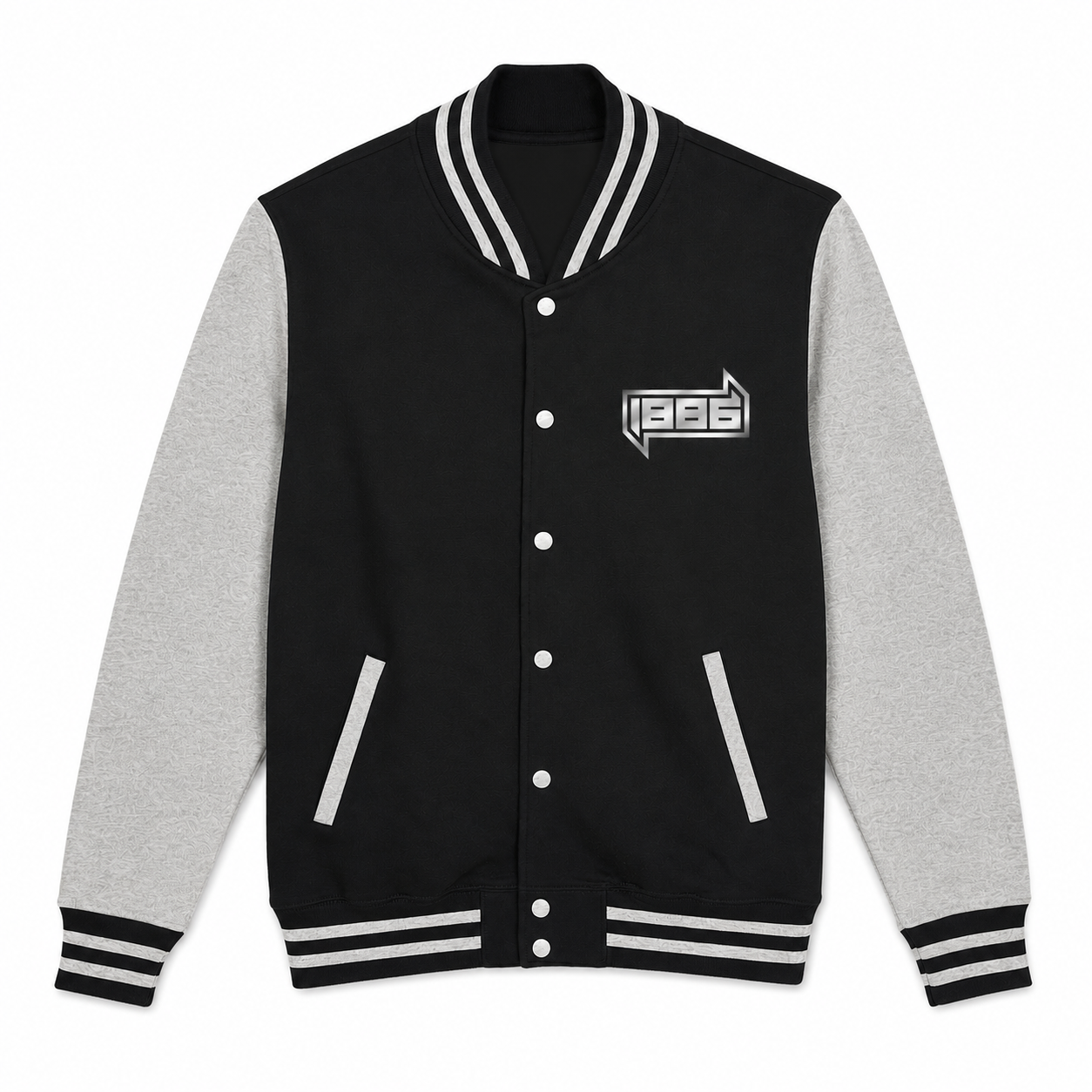 1886 silver Heavyweight letterman jacket