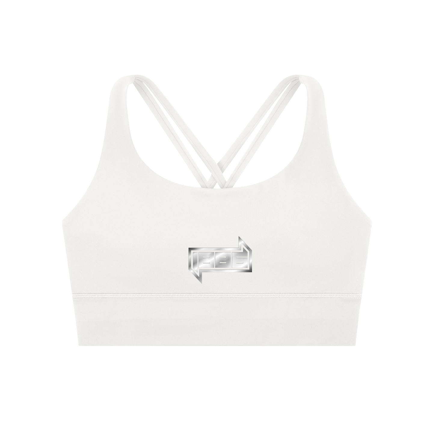 1886 Silver Strappy Criss-Cross Sports Bra