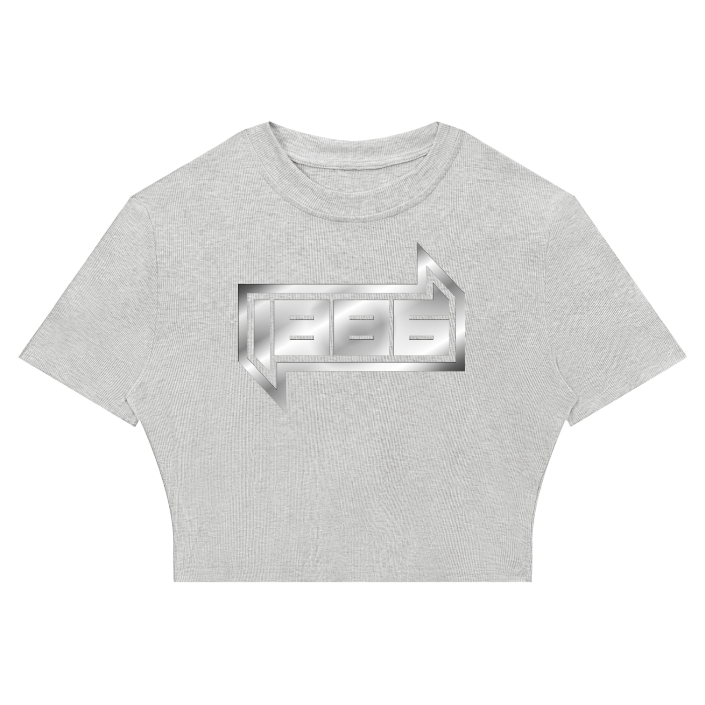 1886 Silver Women's Slim Ribbed Crop T-Shirt
