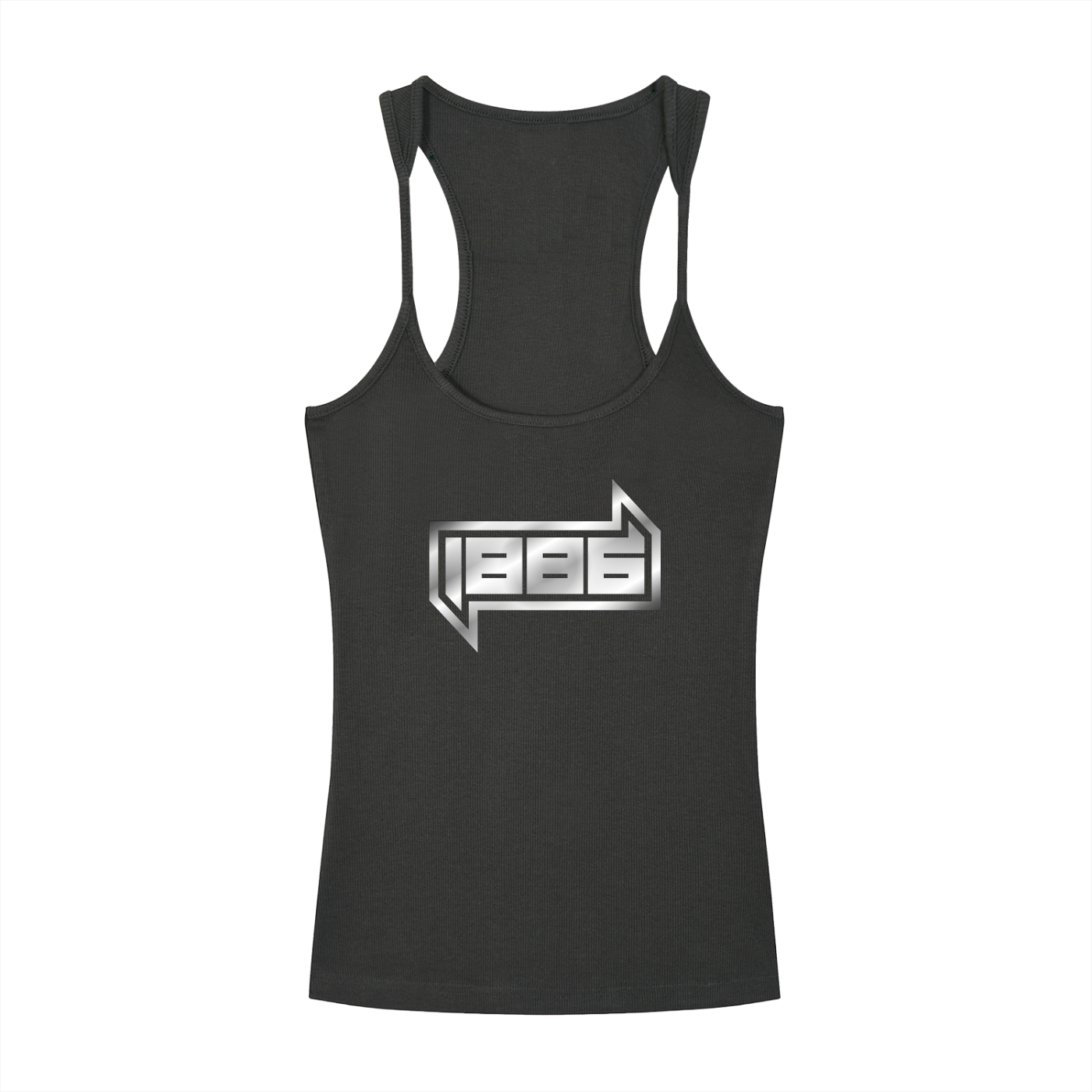 Slim  Silver Fit Ribbed Racerback Tank Top1886