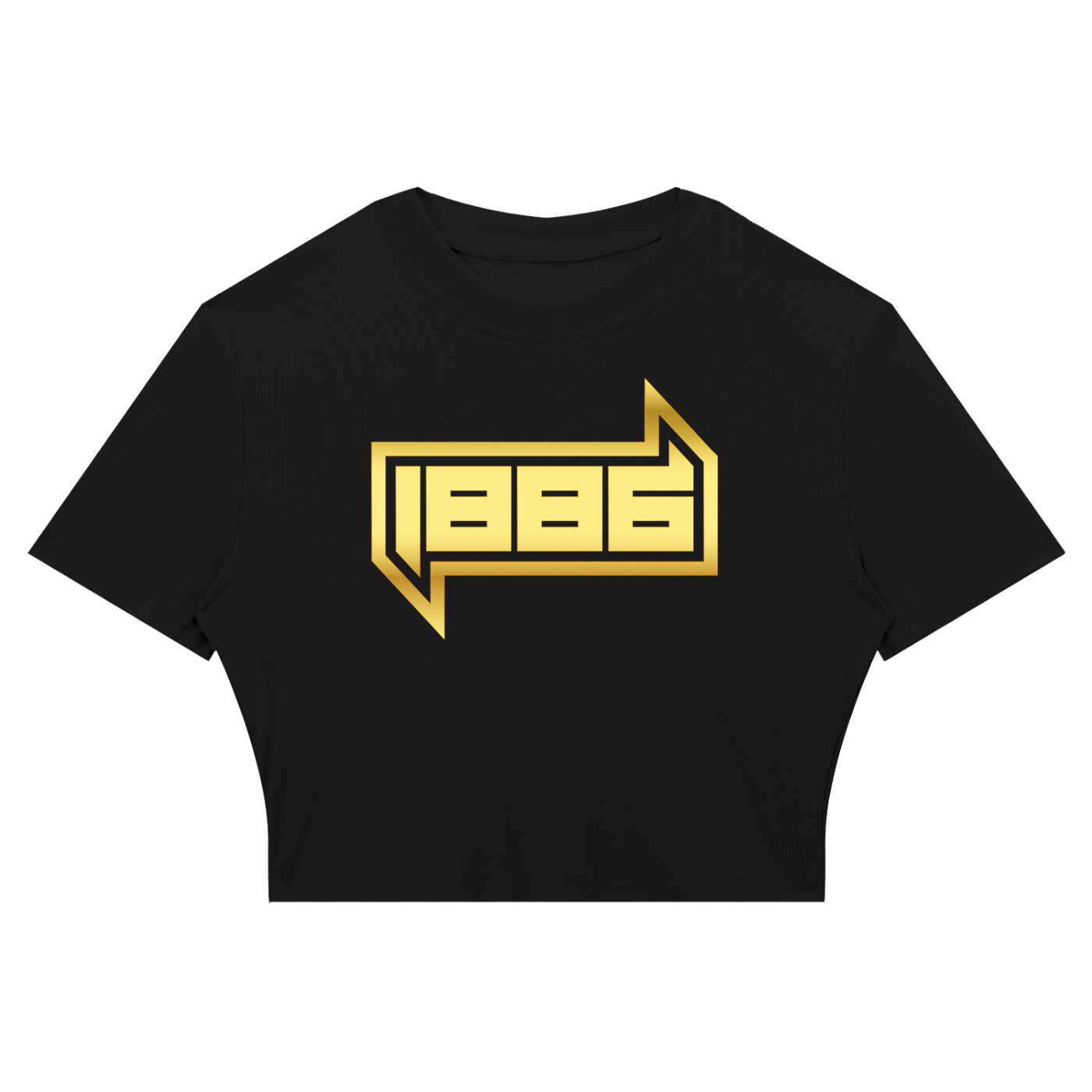 1886 Gold Women's Slim Ribbed Crop T-Shirt