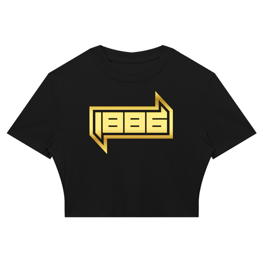 1886 Gold Women's Slim Ribbed Crop T-Shirt