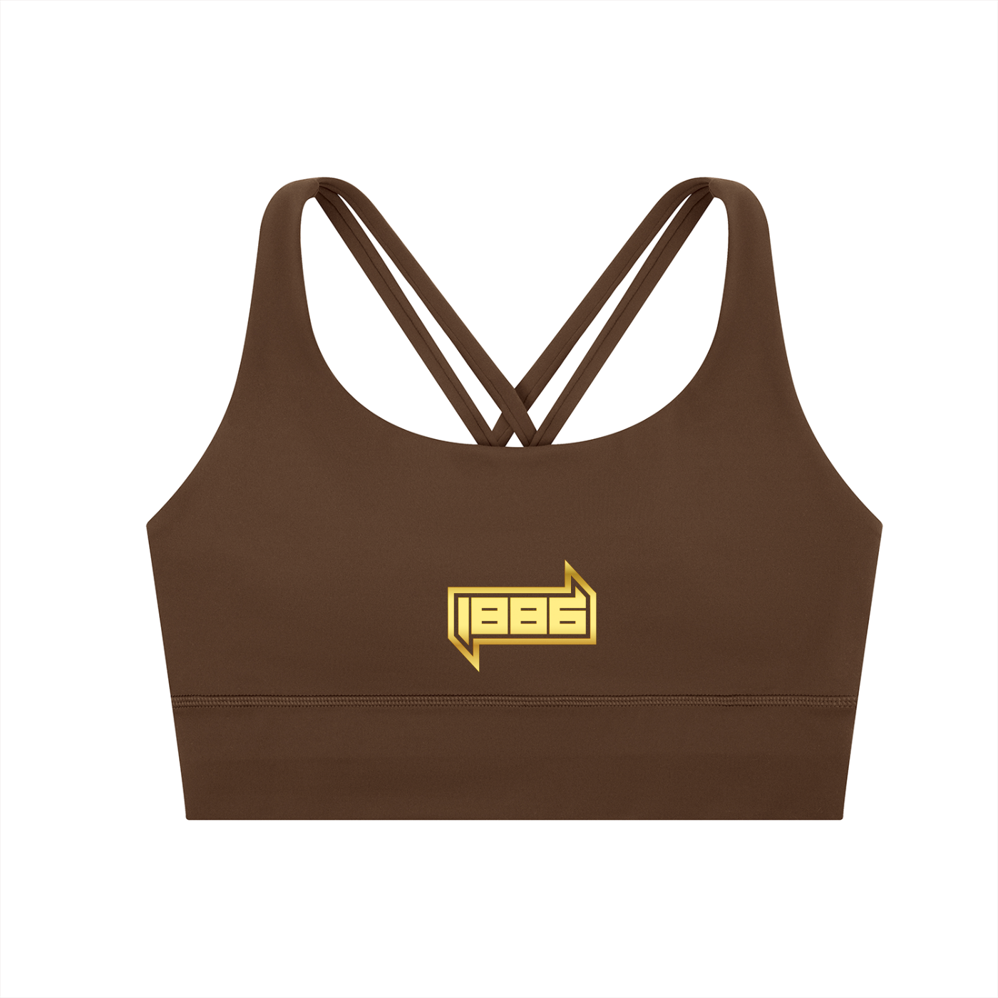 1886 Gold Strappy Criss-Cross Sports Bra