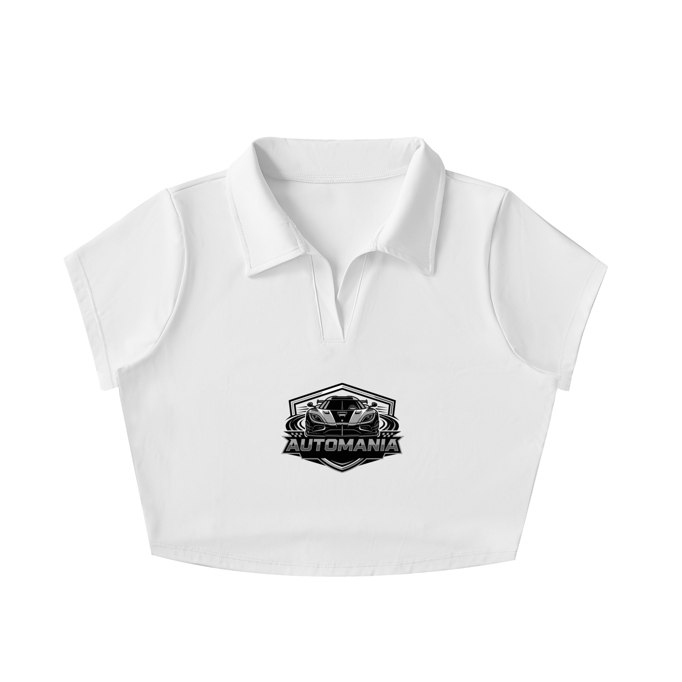 Automania V-Neck Lapel Crop Top