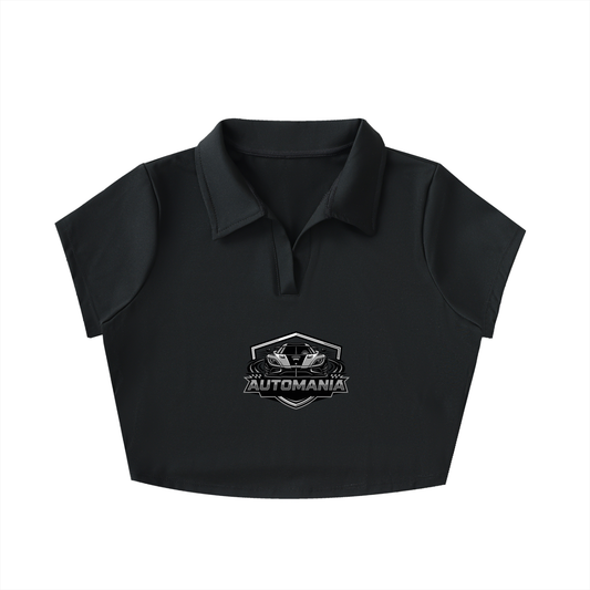 Automania V-Neck Lapel Crop Top