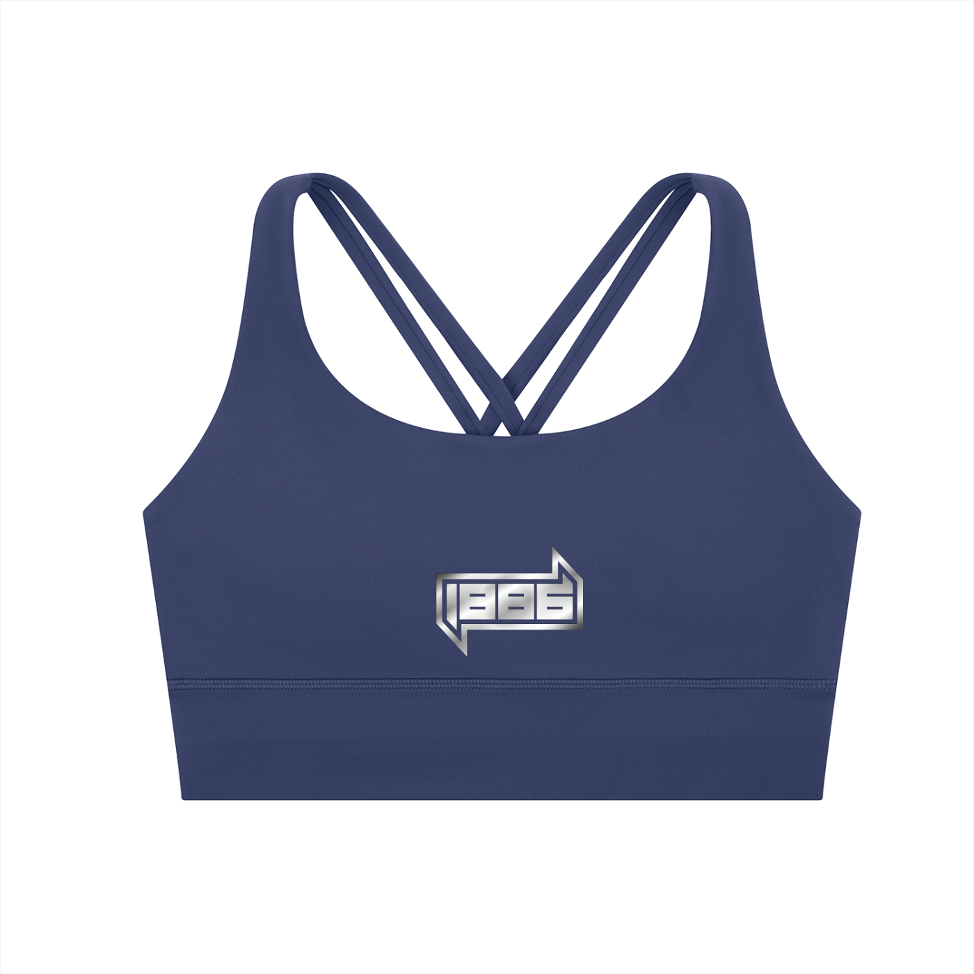 1886 Silver Strappy Criss-Cross Sports Bra