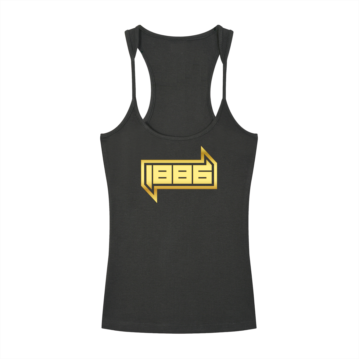 1186 Gold Slim Fit Ribbed Racerback Tank Top
