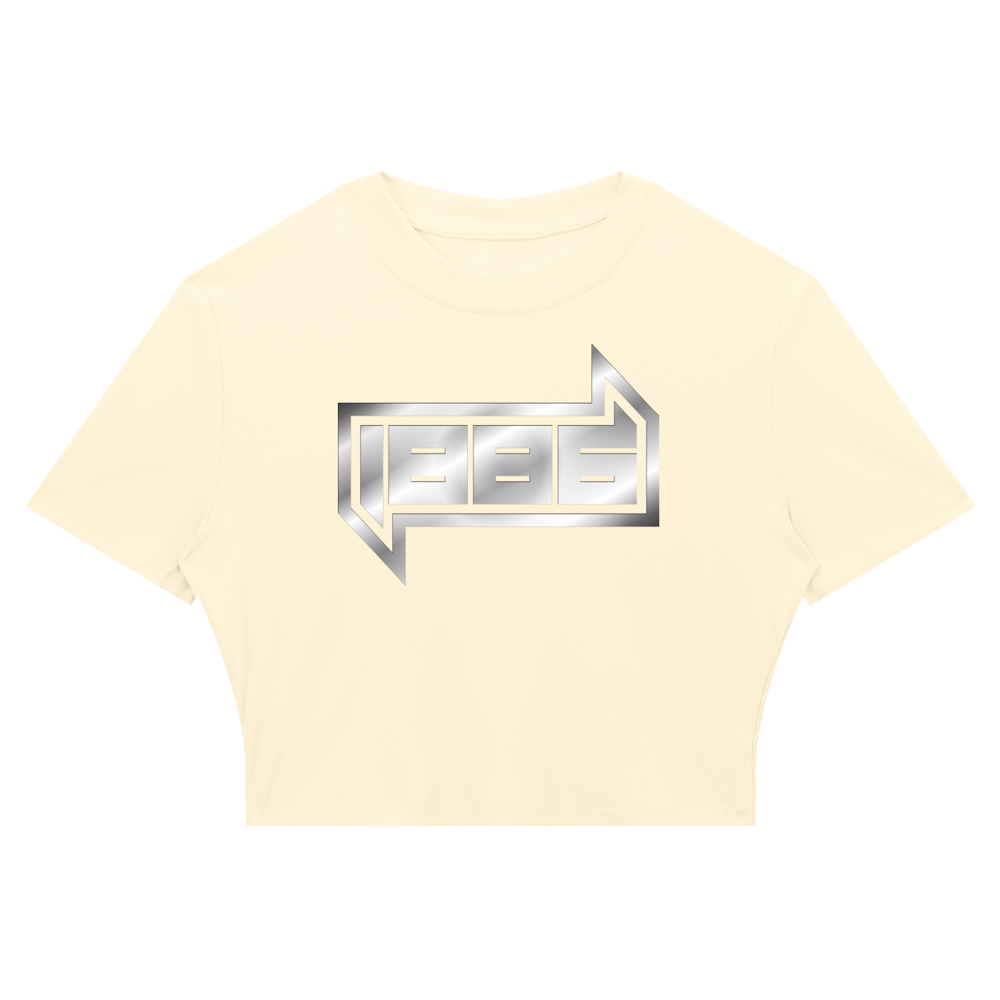 1886 Silver Women's Slim Ribbed Crop T-Shirt