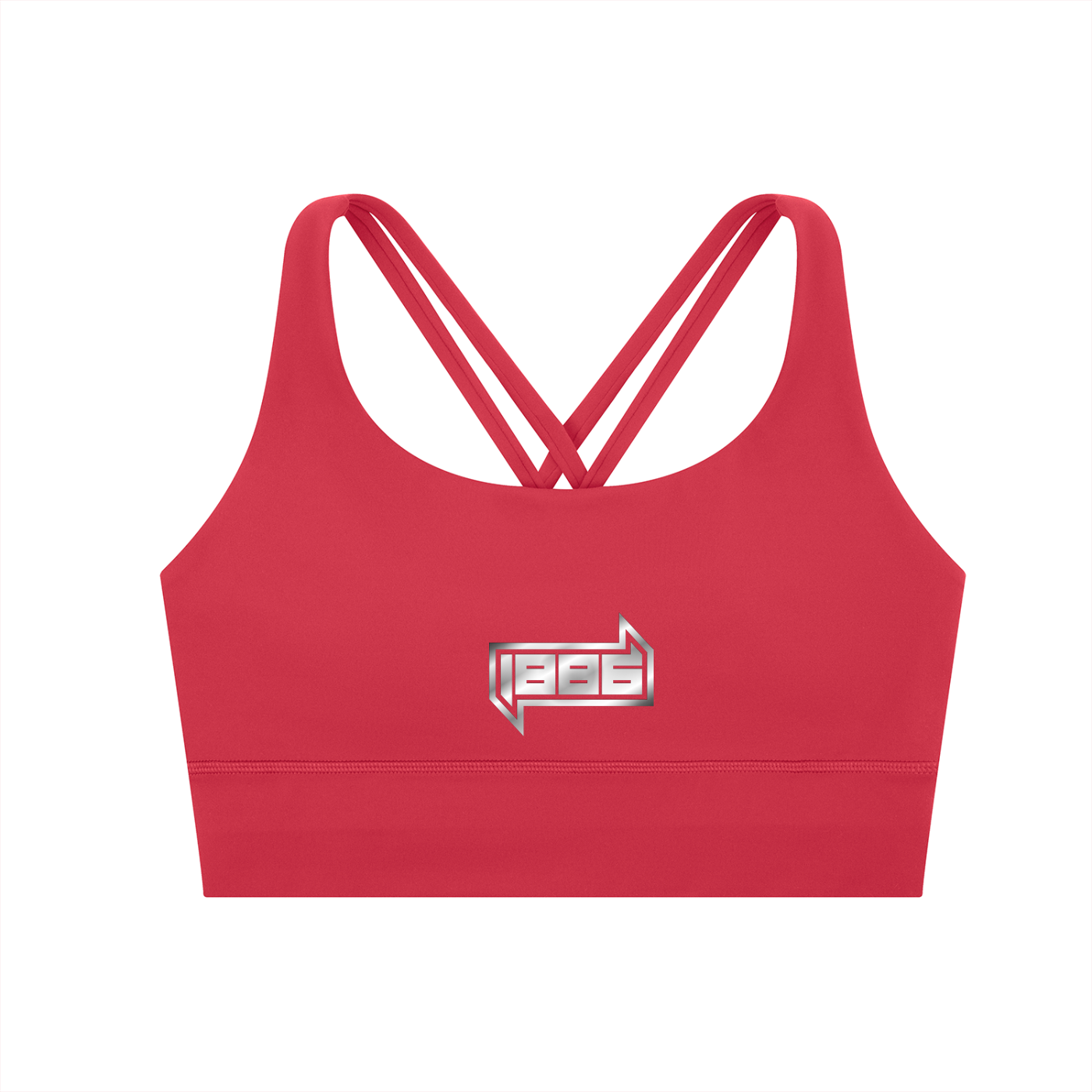 1886 Silver Strappy Criss-Cross Sports Bra